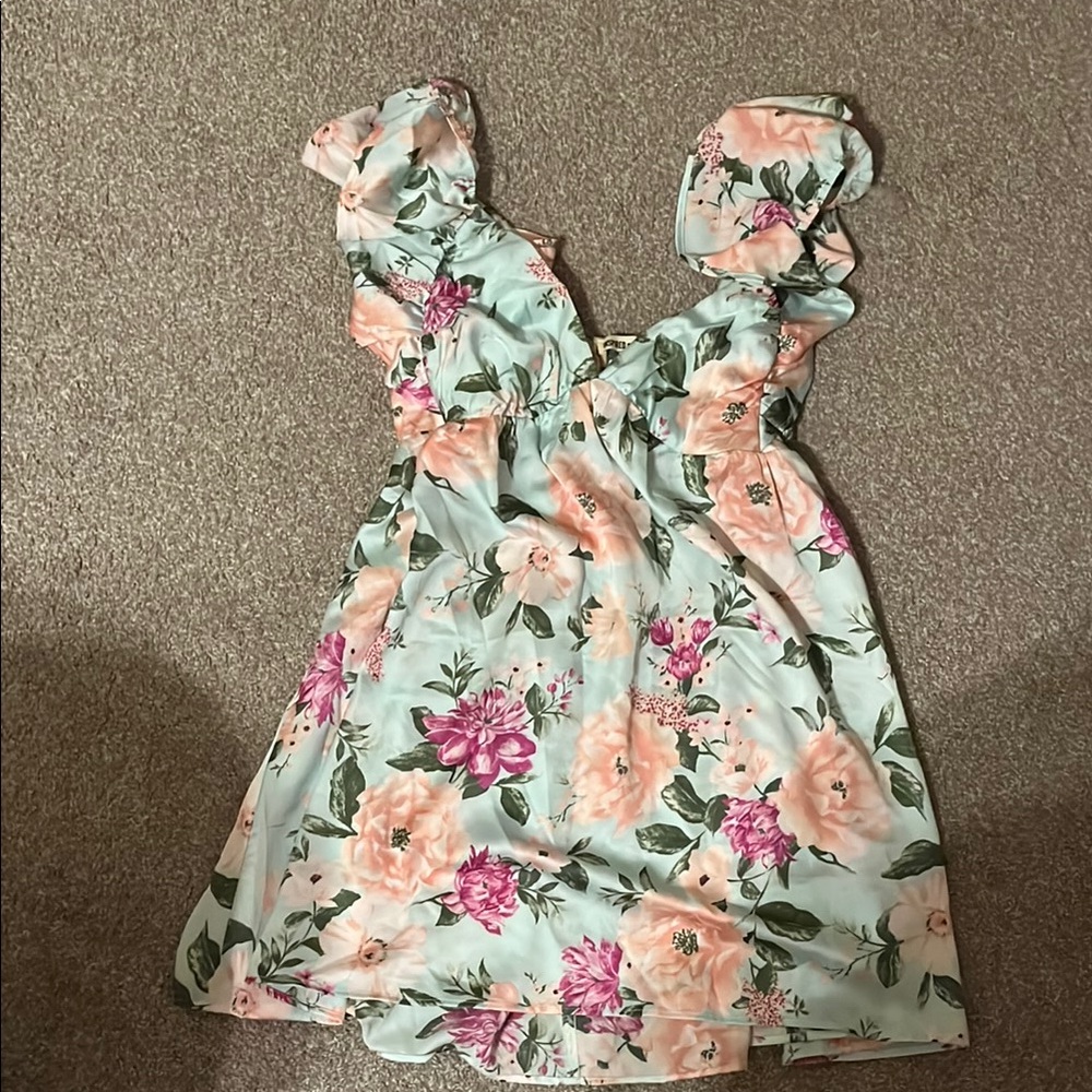 Floral Dress in Pink and blue